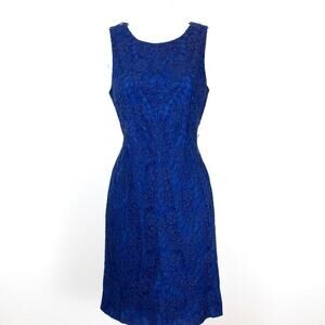 Vince Camuto Navy Blue Lace Sheath Dress., Size 6